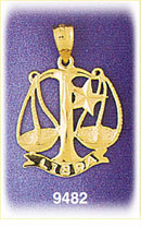 14Kt Gold Zodiac Libra Charm