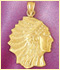14k gold american indian charm