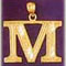 14k gold block initial charm