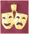 14k gold drama mask charm