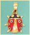 14k gold enamel bug charm