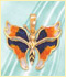14k gold enamel butterfly charm