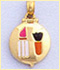 14k gold enamel charm