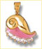14k gold enamel conch shell charm