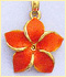 14k gold enamel flower charm