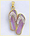 14k gold diamond flip flop charm