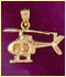 14k gold helicopter charm