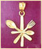 14k gold kitchen utensil charm