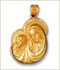 14k gold madonna and child charm