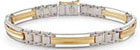 14k two tone men's fancy bracelet