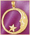 14k gold moon charm