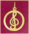 14k gold music note charm