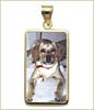 14k gold rectangle photo pendant