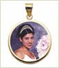 14k gold round photo pendant
