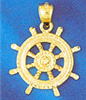 14k gold ship wheel charms
