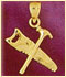 14k gold tools charm