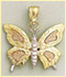 14k gold tri color charms