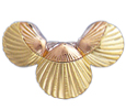 14k tri color gold nautical slides