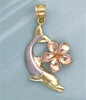 14k gold tri color pendant