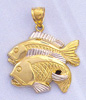14k two color gold nautcial charm