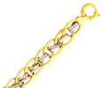 14k gold two tone fancy bracelet