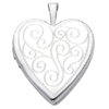 14k white gold heart locket