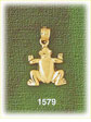 14K Gold Polished Frog Charm
