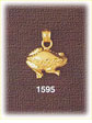 14K Gold Frog Profile Charm