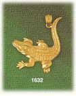 14K Gold Prowling Crocodile Charm