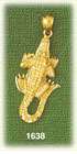14K Gold Resting Alligator Charm