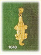 14K Gold Polished Alligator Charm