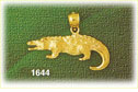 14k gold textured alligator charm