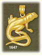 14K Gold Diamond Cut Lizard Charm