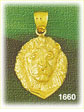 14k gold proud lion head charm