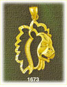 14K Gold Partial Lion Head Charm
