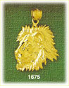 14k gold lion head charm