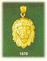 14k gold lion's head charm