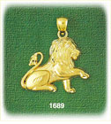 14K Gold Proud Lion Charm