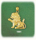 14K Gold Wild Lion Charm
