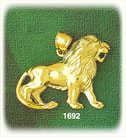 14K Gold Roaring Lion Charm
