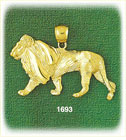 14K Gold Creeping Lion Charm