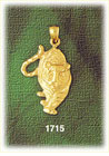 14k gold prowling tiger charm