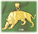14k gold black panther charm