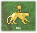 14K Gold Puma Cougar Charm
