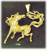 14K Gold Whimsical Horse Charm