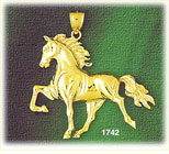 14K Gold Stallion Horse Charm