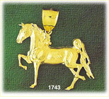 14K Gold Diamond Cut Horse Charm