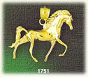 14K Gold Prancing Horse Charm
