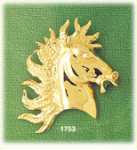 14K Gold Horse Head w/Wild Mane Charm