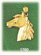 14K Gold Riding Horse Head Charm